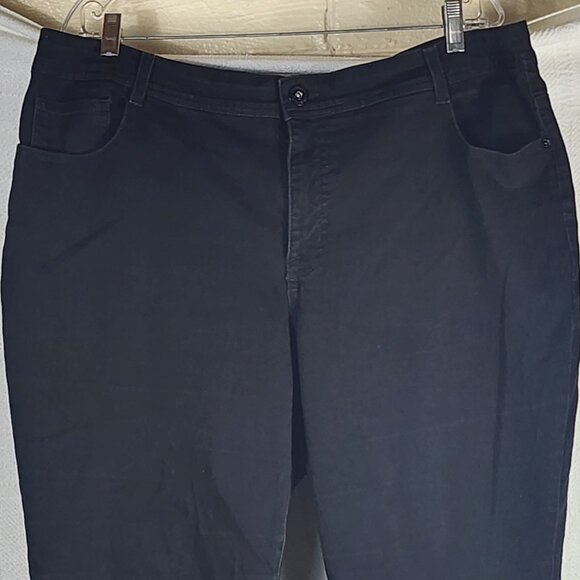 Style and Co. Denim Black Slim Leg Cotton Poly Span Stretch Jeans Size 20W - Picture 2 of 16